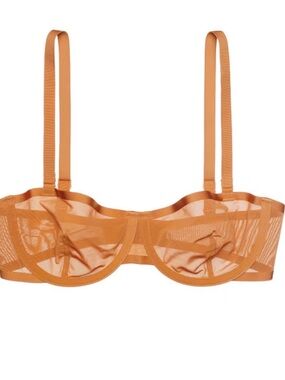 Cuup Sheer Underwire Balconette Bra in Caramel